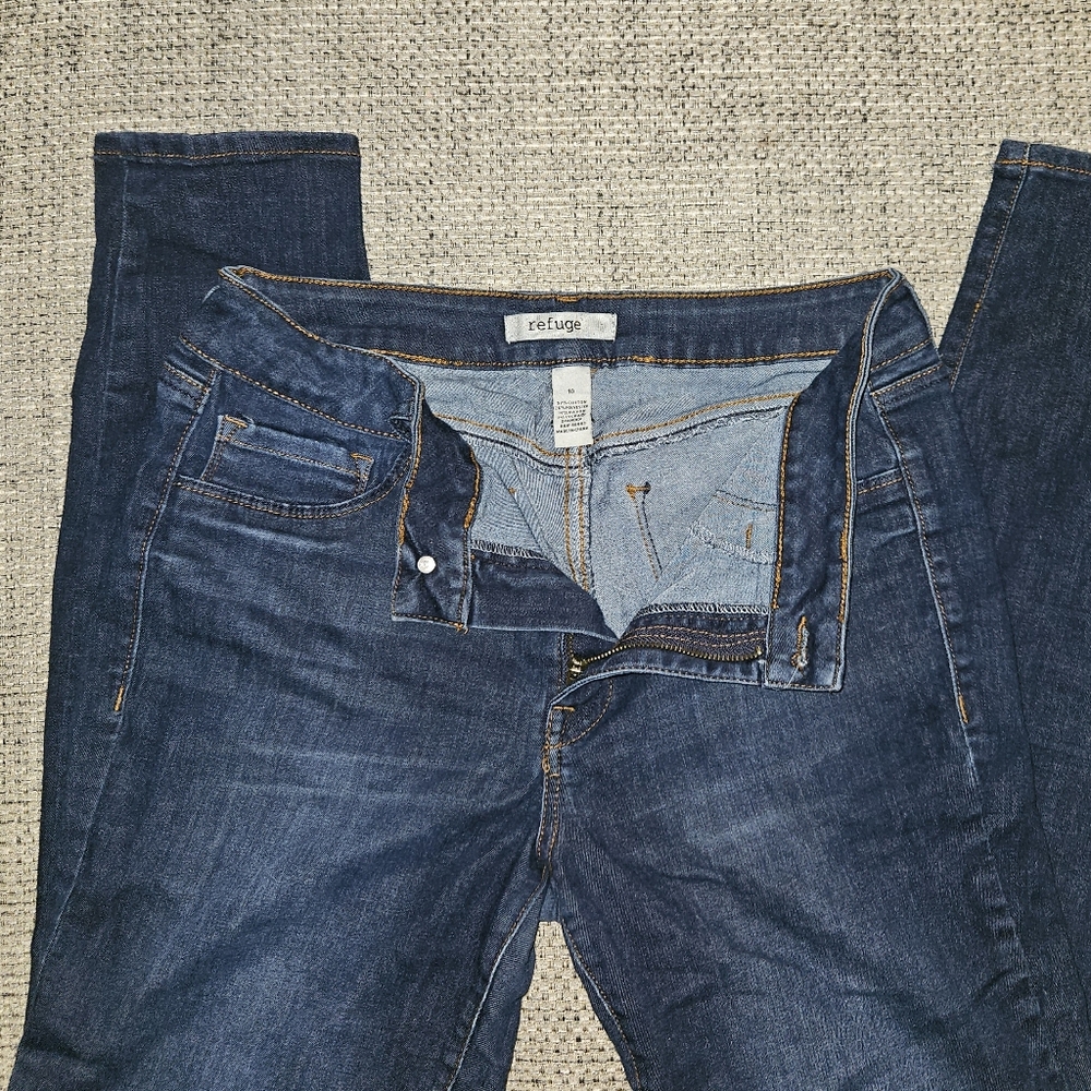 Refuge Dark Indigo Skinny Jeans Y2K - Picture 3 of 5